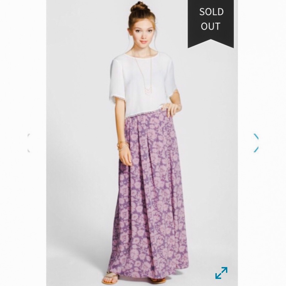 Painted Threads Floral Maxi Skirt
